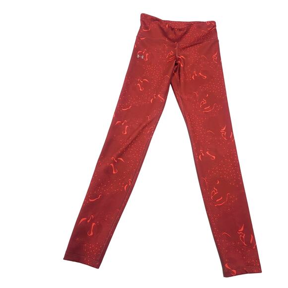 Under Armour Pants - Under armour compression orange bubble leggings women's small